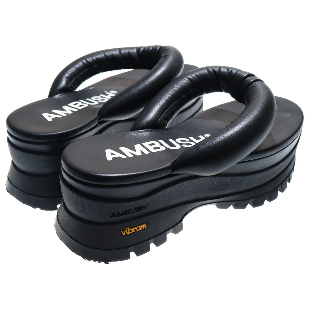 AMBUSH(アンブッシュ) 21SS GETA SANDALS ゲタ ビブラムソール レザーサンダル ブラック