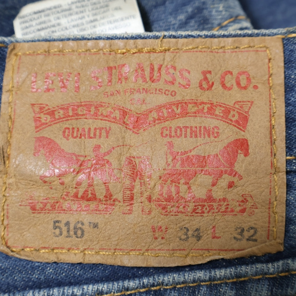 Levi's(リーバイス) 516 ジップフライ スリム ストレート デニム パンツ インディゴ 50516-0009
