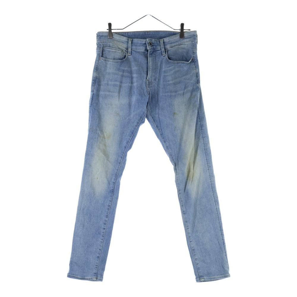G-STAR RAW(ジースターロウ) ホワイトパッチ ジップフライ スリム ストレート デニム パンツ インディゴ D01159-9136-424