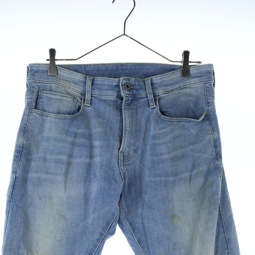 G-STAR RAW(ジースターロウ) ホワイトパッチ ジップフライ スリム ストレート デニム パンツ インディゴ D01159-9136-424