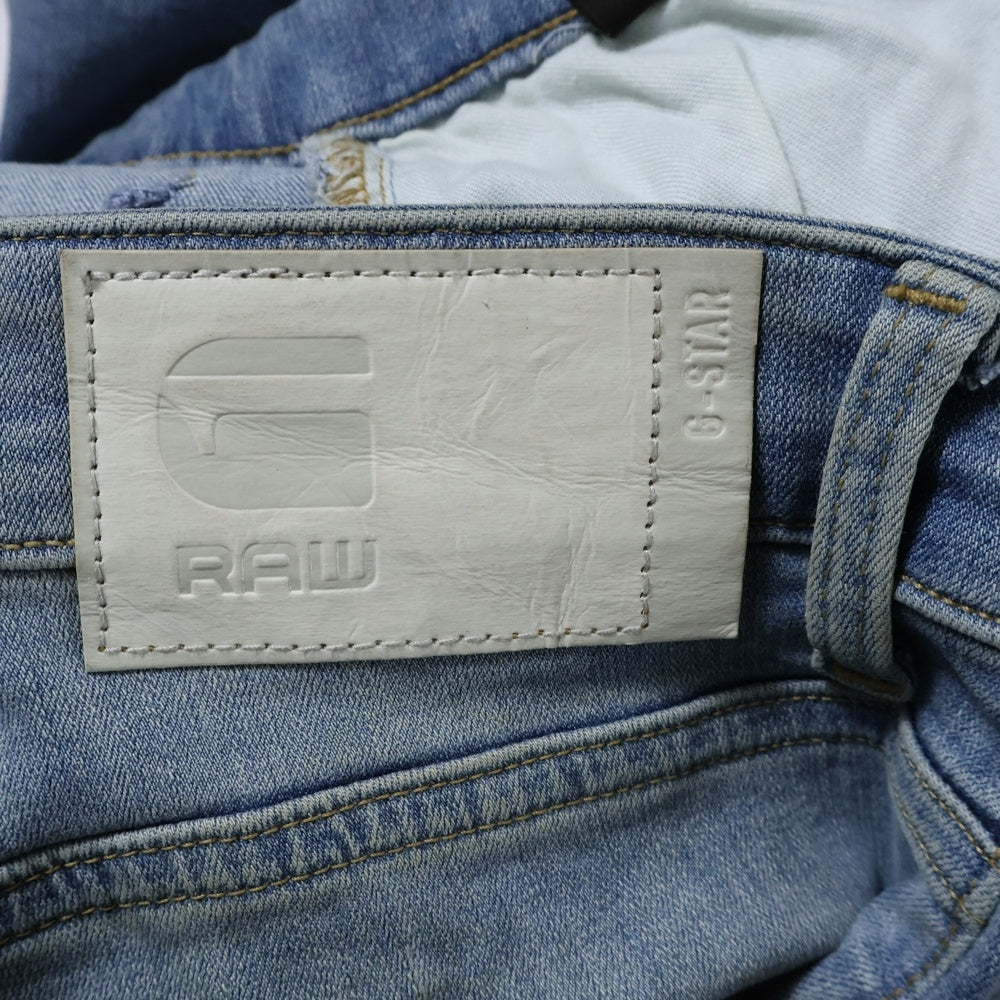 G-STAR RAW(ジースターロウ) ホワイトパッチ ジップフライ スリム ストレート デニム パンツ インディゴ D01159-9136-424