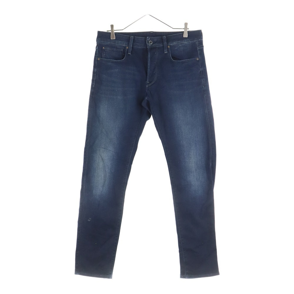 G-STAR RAW(ジースターロウ) ブラックパッチ ジップフライ スリム ストレート デニム パンツ ネイビー 51001-6590-89