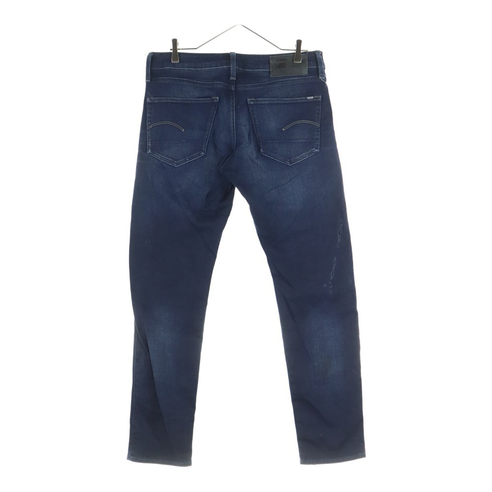 G-STAR RAW(ジースターロウ) ブラックパッチ ジップフライ スリム ストレート デニム パンツ ネイビー 51001-6590-89