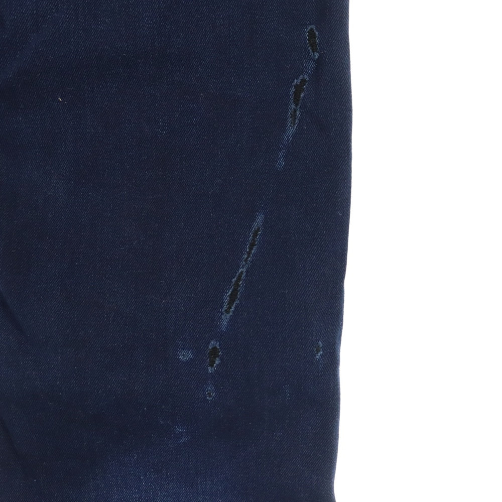 G-STAR RAW(ジースターロウ) ブラックパッチ ジップフライ スリム ストレート デニム パンツ ネイビー 51001-6590-89