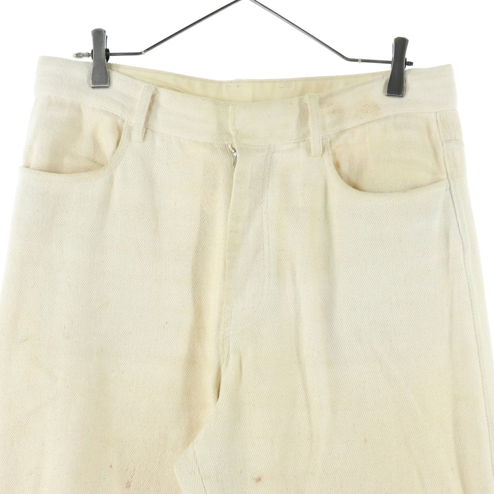 UNUSED(アンユーズド) DENIM PANTS 4ポケット カラーデニム ジップフライパンツ アイボリー UW0877