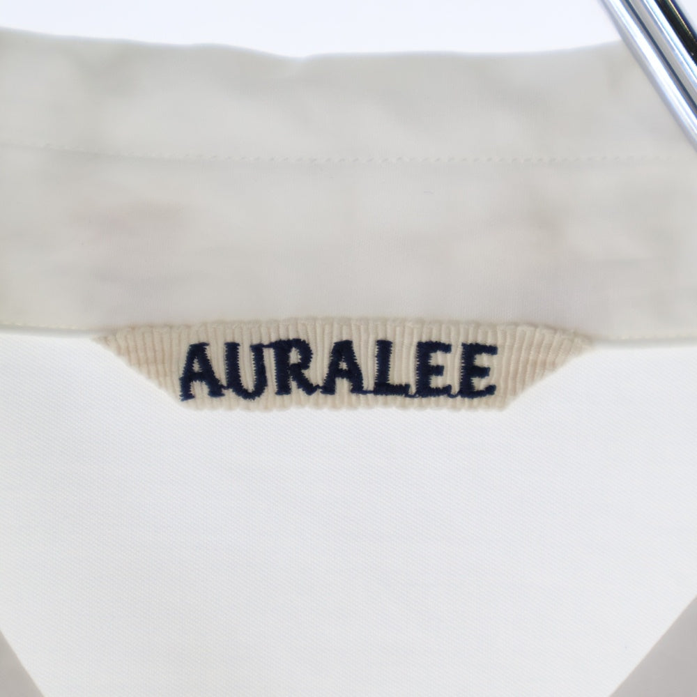 AURALEE(オーラリー) WASHED FINX TWILL HALF SLEEVED BIG SHIRTS フィンクスツイル ビッグ 半袖シャツ ホワイト A8SS03TN