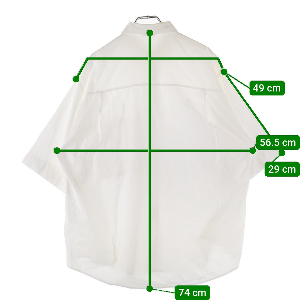 AURALEE(オーラリー) WASHED FINX TWILL HALF SLEEVED BIG SHIRTS フィンクスツイル ビッグ 半袖シャツ ホワイト A8SS03TN