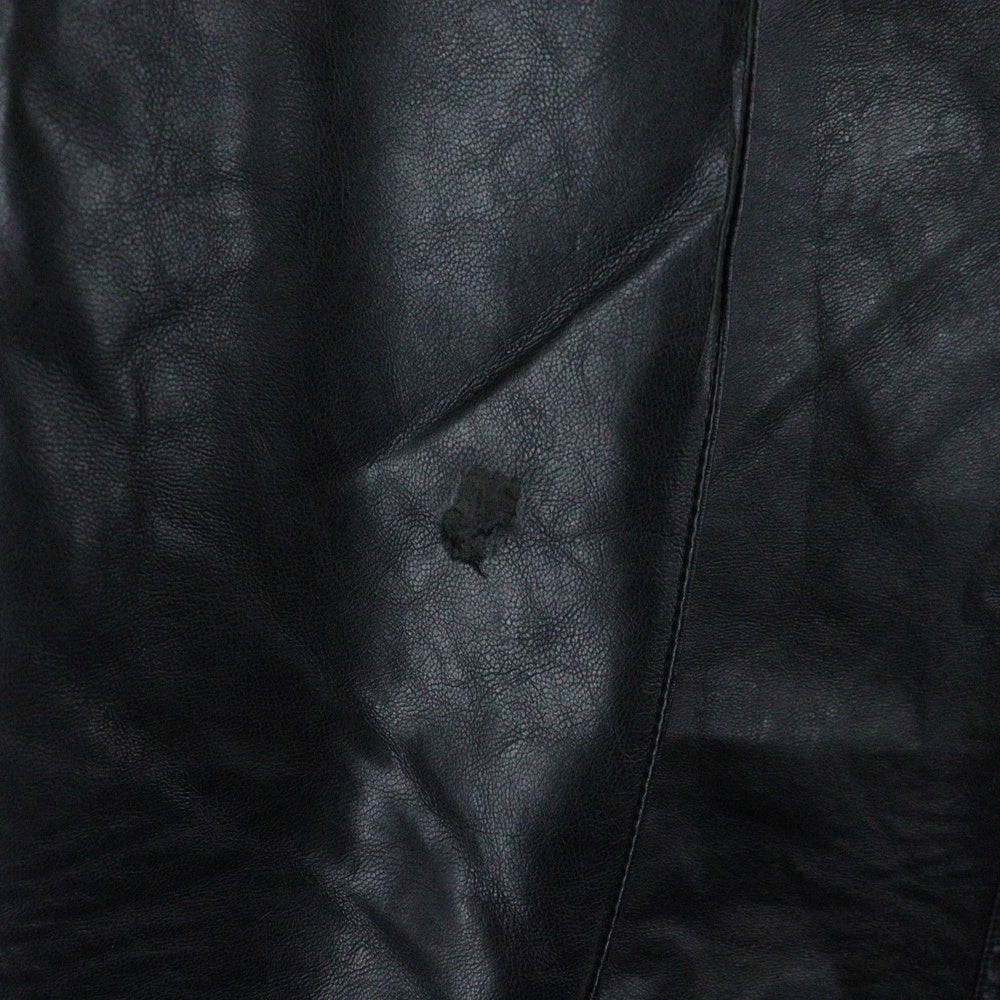 TARO HORIUCHI(タロウホリウチ) SYNTHETIC LEATHER PANTS シンセティックレザー ジップフライ ワイドパンツ ブラック 2002-P14-M203
