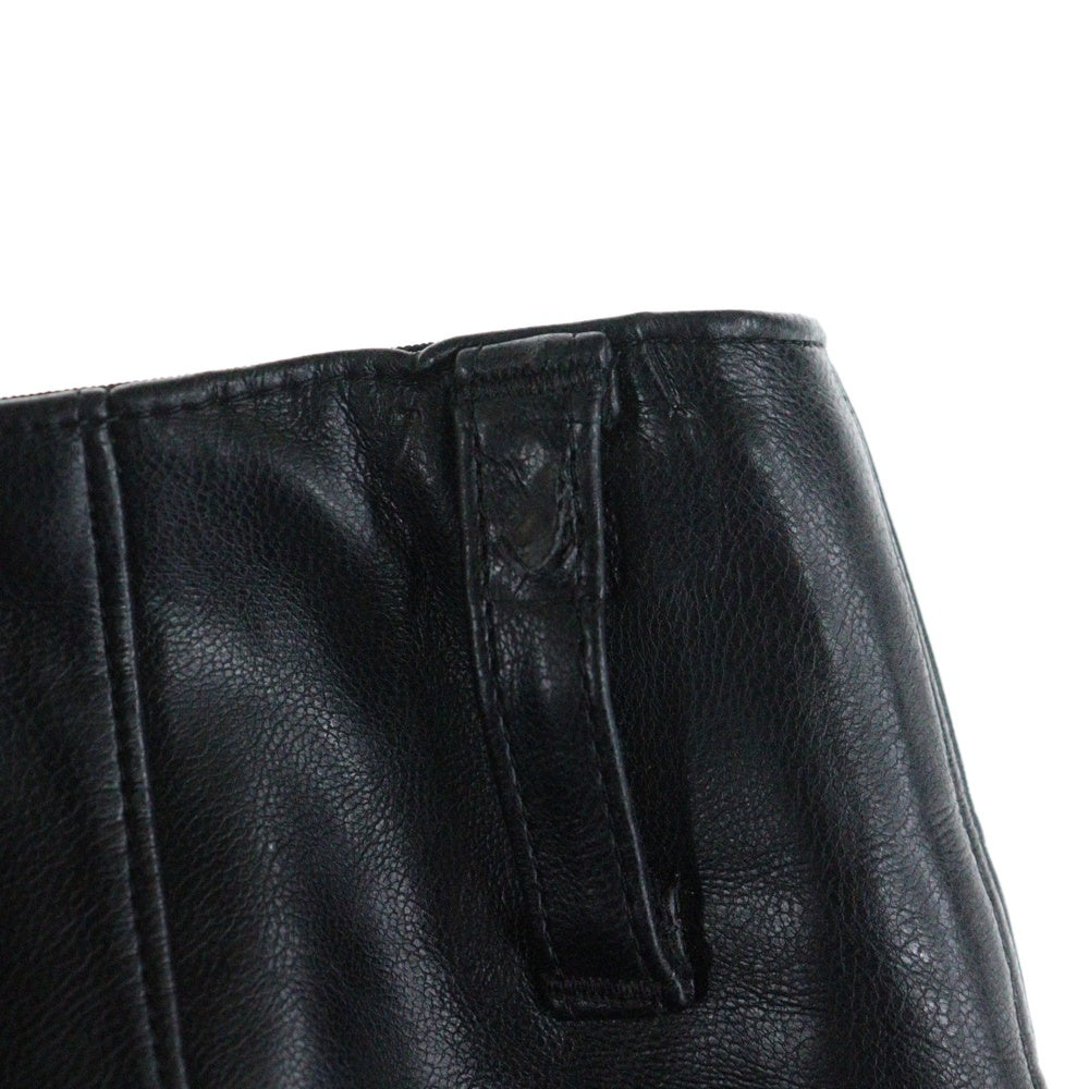 TARO HORIUCHI(タロウホリウチ) SYNTHETIC LEATHER PANTS シンセティックレザー ジップフライ ワイドパンツ ブラック 2002-P14-M203