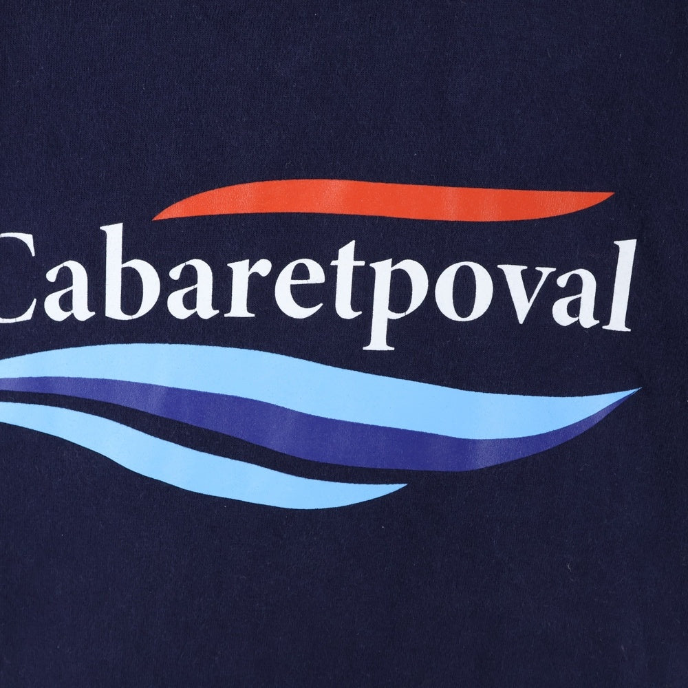 CABARET POVAL(キャバレーポバール) ロゴプリント クルーネック 半袖Tシャツ カットソー ネイビー