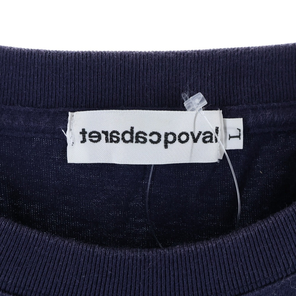 CABARET POVAL(キャバレーポバール) ロゴプリント クルーネック 半袖Tシャツ カットソー ネイビー