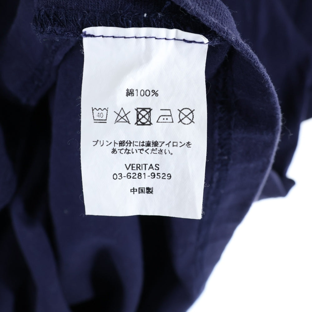 CABARET POVAL(キャバレーポバール) ロゴプリント クルーネック 半袖Tシャツ カットソー ネイビー