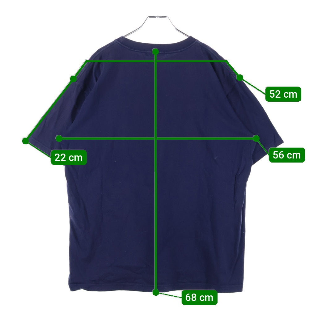 CABARET POVAL(キャバレーポバール) ロゴプリント クルーネック 半袖Tシャツ カットソー ネイビー