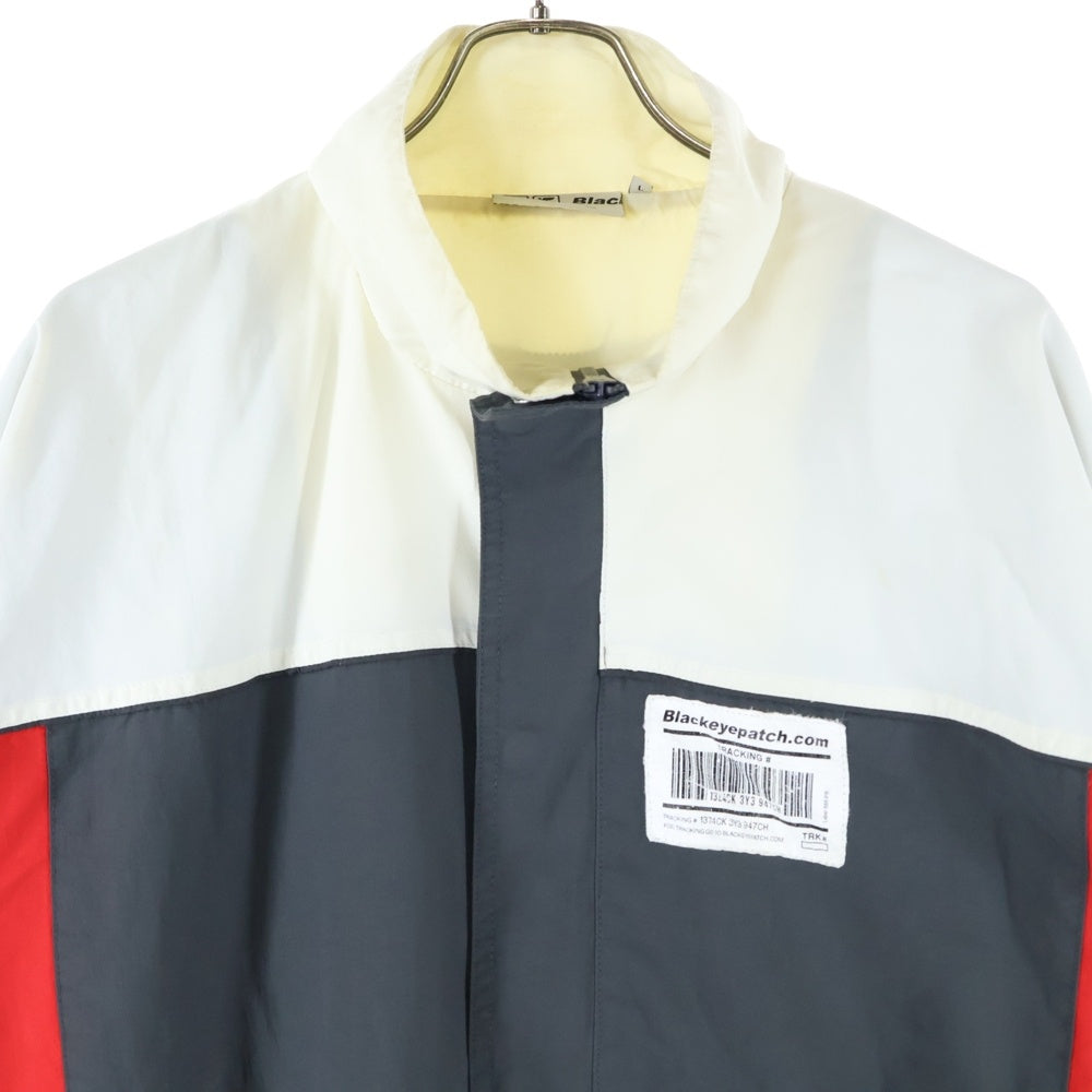 THE BLACK EYE PATCH(ブラックアイパッチ) TRACKING JACKET バックロゴ ポリエステル トラッキングジャケット グレー/ホワイト/レッド