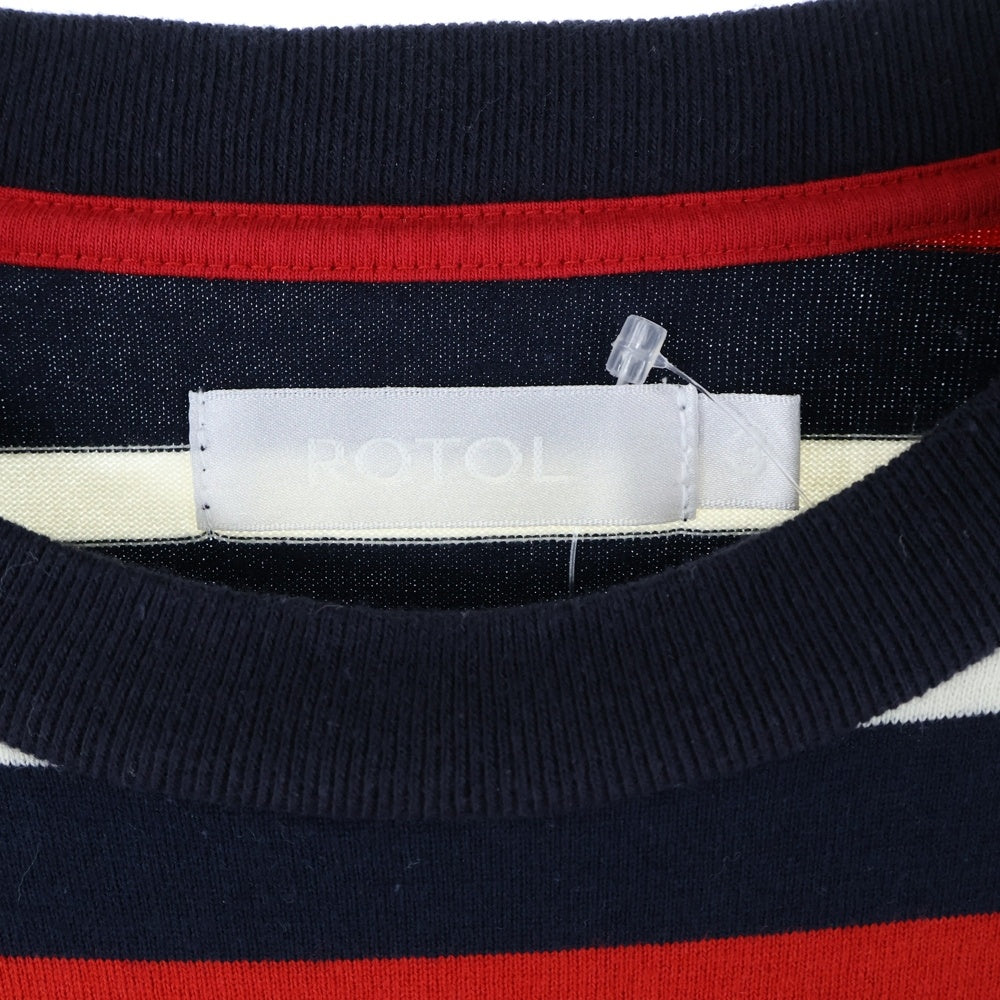ROTOL(ロトル) 23AW WIDE TWIST LS BORDER ボーダーロングスリーブTシャツ 長袖 レッド ネイビー