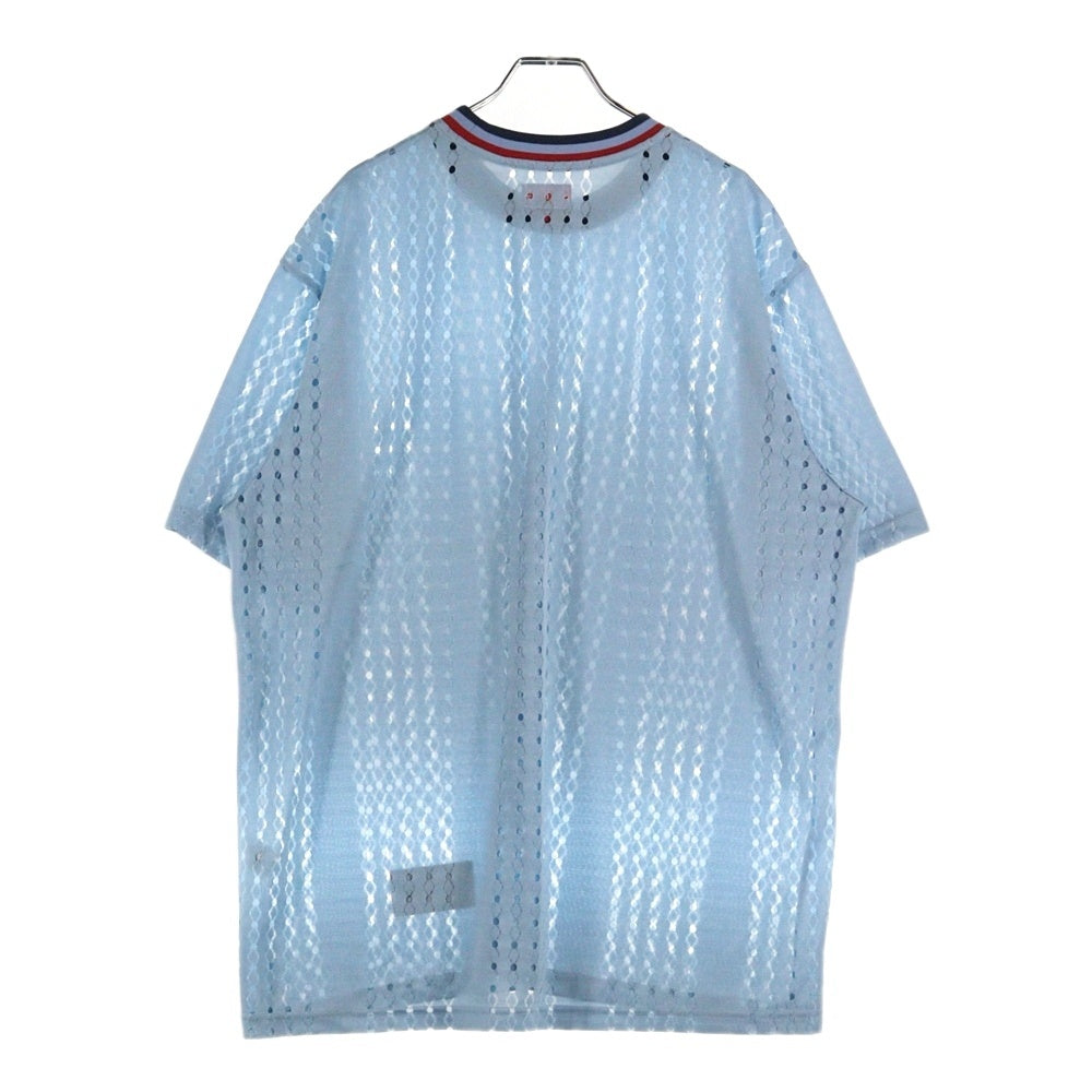 SUPREME(シュプリーム) 22SS Perforated Stripe Warm Up Top パフォーレイテッド メッシュストライプ半袖Tシャツ ブルー