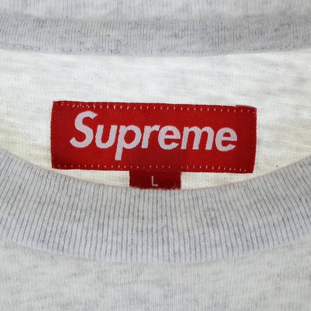 SUPREME(シュプリーム) 24SS S/S Pocket Tee ロゴ刺繍ポケット付クルーネック半袖Tシャツ グレー