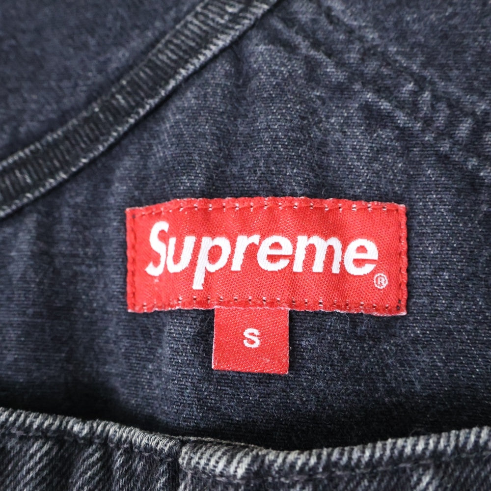 SUPREME(シュプリーム) 16AW Classic Logo Denim Overalls クラシックロゴ コットン デニム オーバーオール サロペット ブラック