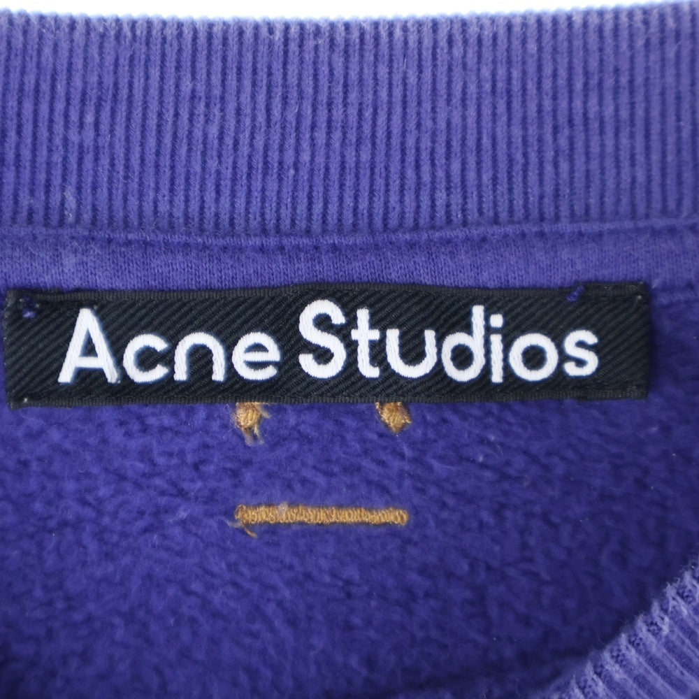 Acne Studios(アクネ ストゥディオズ) 21SS フロント刺繍クルーネックスウェットトレーナー パープル FA-UX-SWEA000129