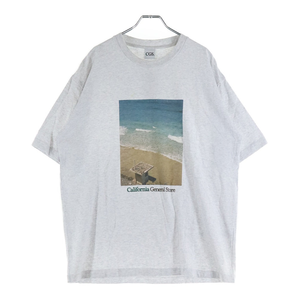 California General Store(カリフォルニア ジェネラルストア) California General Store カリフォルニアジェネラルストア フロントスクエアフォトプリントクルーネック半袖Tシャツ グレー