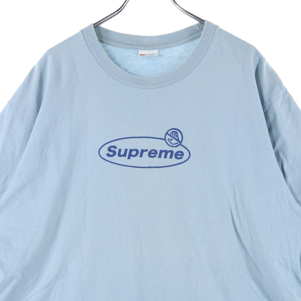 SUPREME(シュプリーム) 22AW Warning Tee ワーニング フロントロゴプリントクルーネック半袖Tシャツ ライトブルー