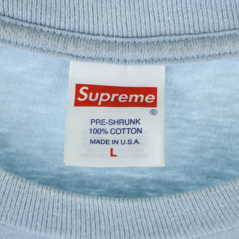 SUPREME(シュプリーム) 22AW Warning Tee ワーニング フロントロゴプリントクルーネック半袖Tシャツ ライトブルー