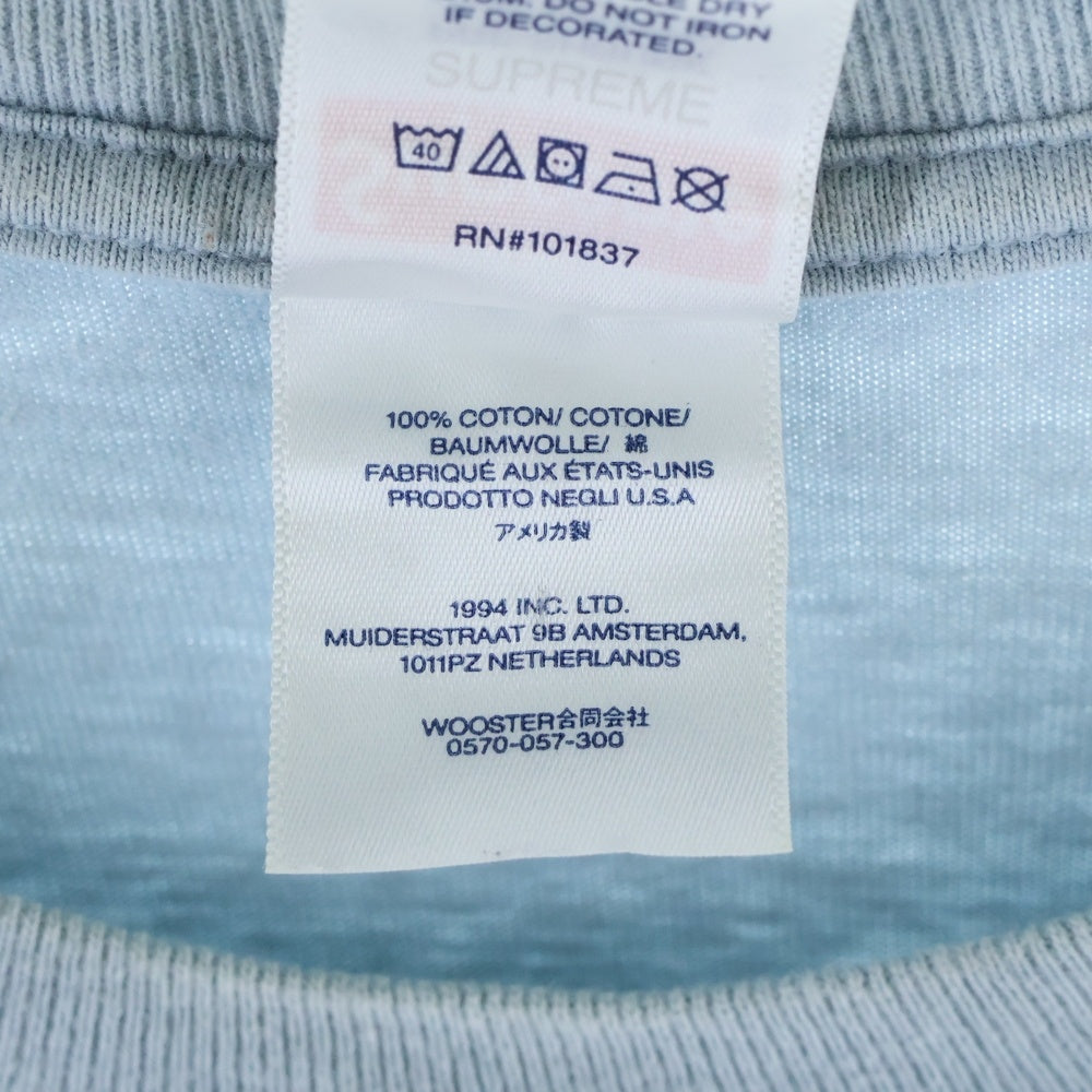 SUPREME(シュプリーム) 22AW Warning Tee ワーニング フロントロゴプリントクルーネック半袖Tシャツ ライトブルー