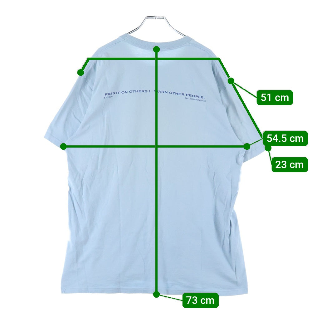 SUPREME(シュプリーム) 22AW Warning Tee ワーニング フロントロゴプリントクルーネック半袖Tシャツ ライトブルー
