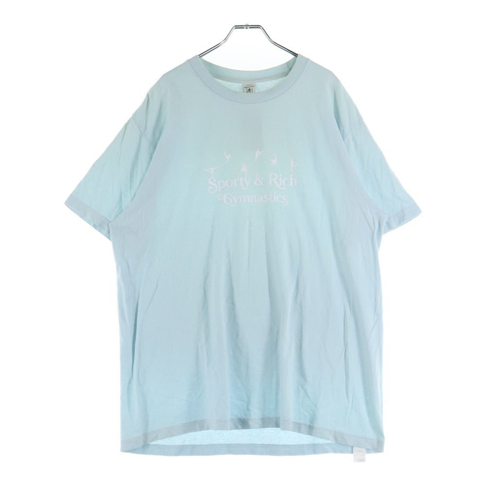 SPORTY&RICH(スポーティーアンドリッチ) フロントロゴプリント半袖Tシャツ ライトブルー