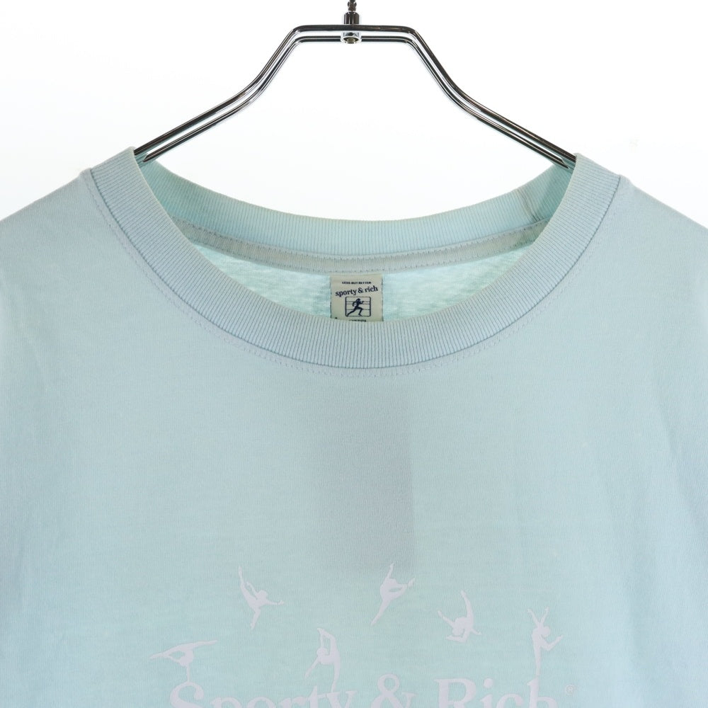 SPORTY&RICH(スポーティーアンドリッチ) フロントロゴプリント半袖Tシャツ ライトブルー