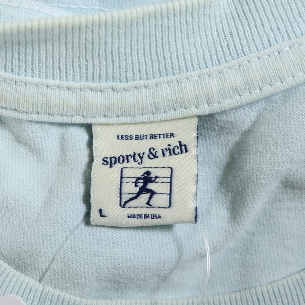 SPORTY&RICH(スポーティーアンドリッチ) フロントロゴプリント半袖Tシャツ ライトブルー