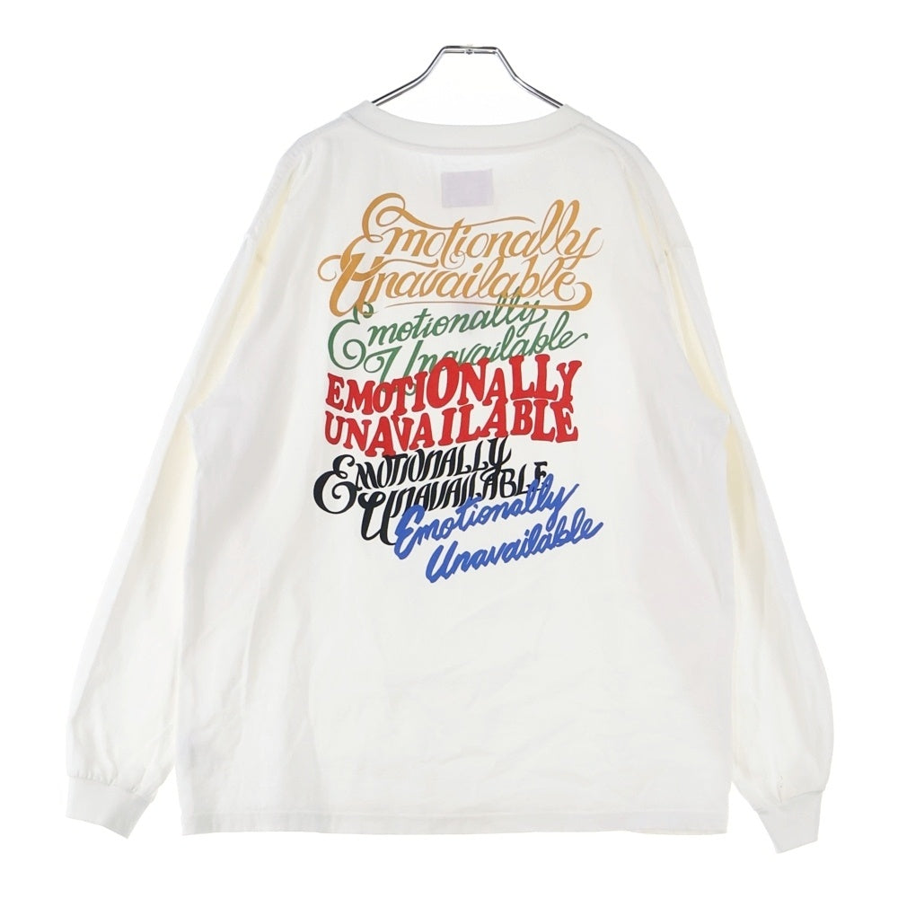Emotionally Unavailable(エモーショナリー アンアヴェイラブル) 23SS EU MULTI LOGO L/S TEE ロゴ エンブロイダリー 背面プリント ロングスリーブ 長袖Tシャツ EU-S23-0000-026