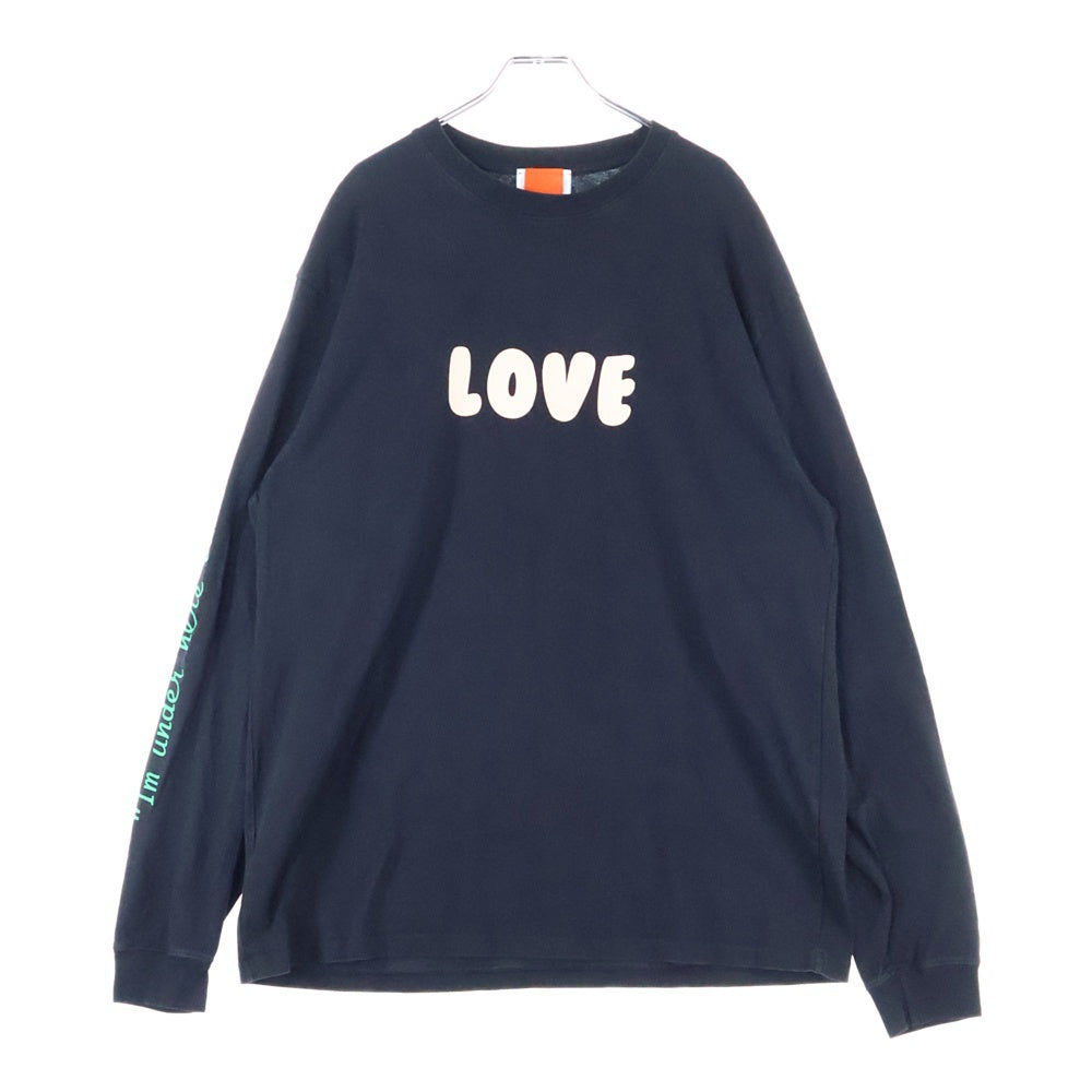 PERKS AND MINI(パークスアンドミニ) Positive Messages クルーネック 両面プリント ロングスリーブ 長袖 Tシャツ カットソー ブラック