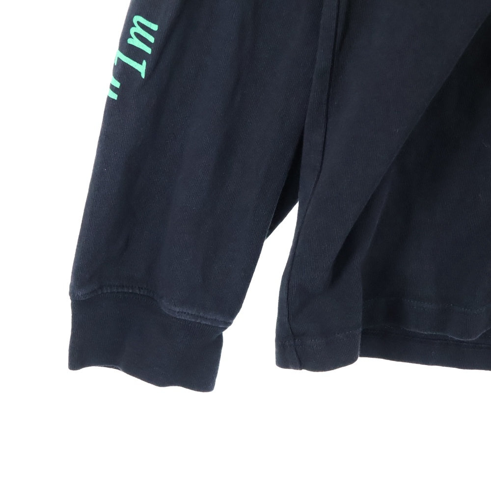 PERKS AND MINI(パークスアンドミニ) Positive Messages クルーネック 両面プリント ロングスリーブ 長袖 Tシャツ カットソー ブラック