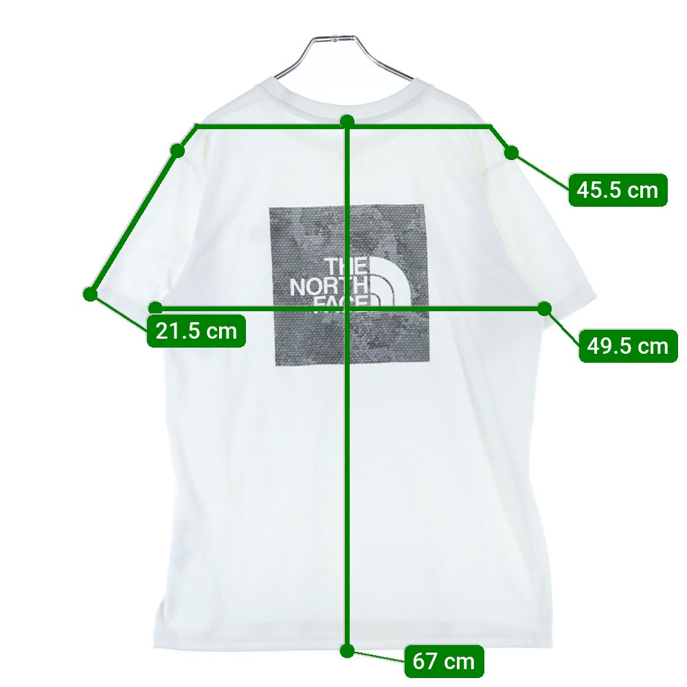 THE NORTH FACE(ザノースフェイス) MESH SQUARE LOGO TEE メッシュ スクエア ロゴ クルーネック 半袖 Tシャツ カットソー ホワイト NT32470
