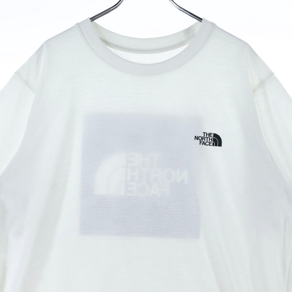 THE NORTH FACE(ザノースフェイス) MESH SQUARE LOGO TEE メッシュ スクエア ロゴ クルーネック 半袖 Tシャツ カットソー ホワイト NT32470