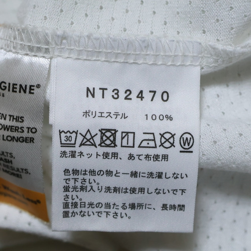THE NORTH FACE(ザノースフェイス) MESH SQUARE LOGO TEE メッシュ スクエア ロゴ クルーネック 半袖 Tシャツ カットソー ホワイト NT32470