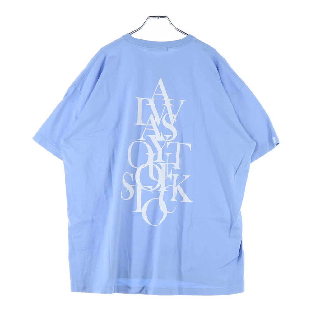 ALWAYS OUT OF STOCK(オールウェイズアウトオブストック) OVERLAP S/S TEE オーバーラップ クルーネック 両面プリント コットン 半袖 Tシャツ カットソー ライトブルー HA-024104122