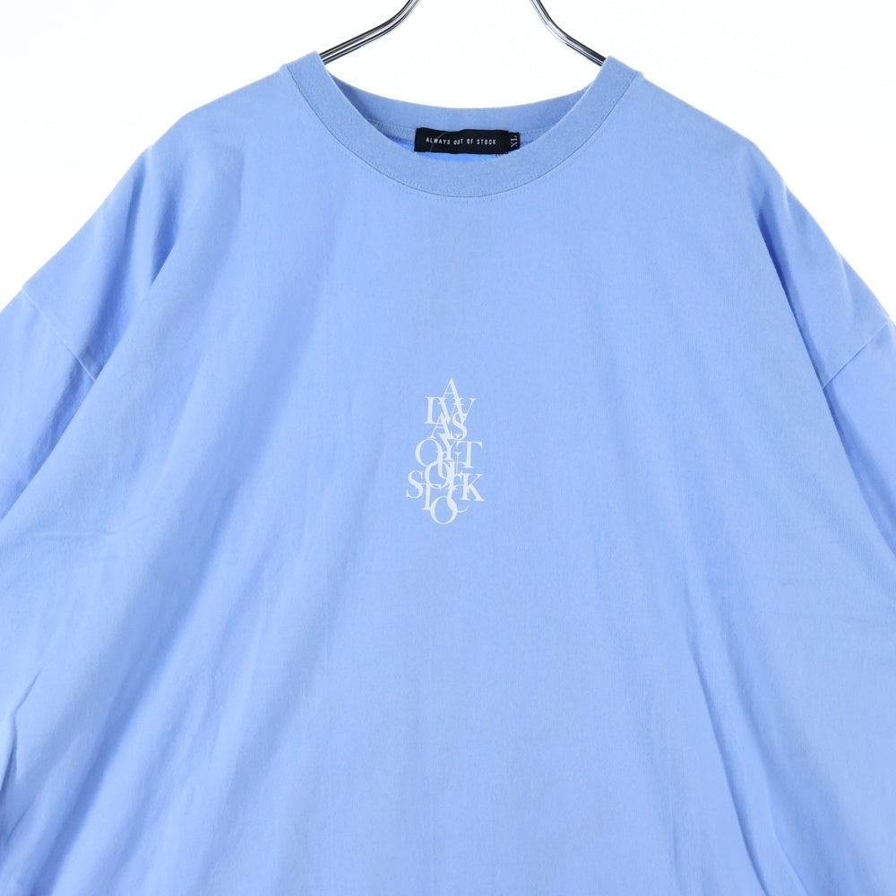 ALWAYS OUT OF STOCK(オールウェイズアウトオブストック) OVERLAP S/S TEE オーバーラップ クルーネック 両面プリント コットン 半袖 Tシャツ カットソー ライトブルー HA-024104122