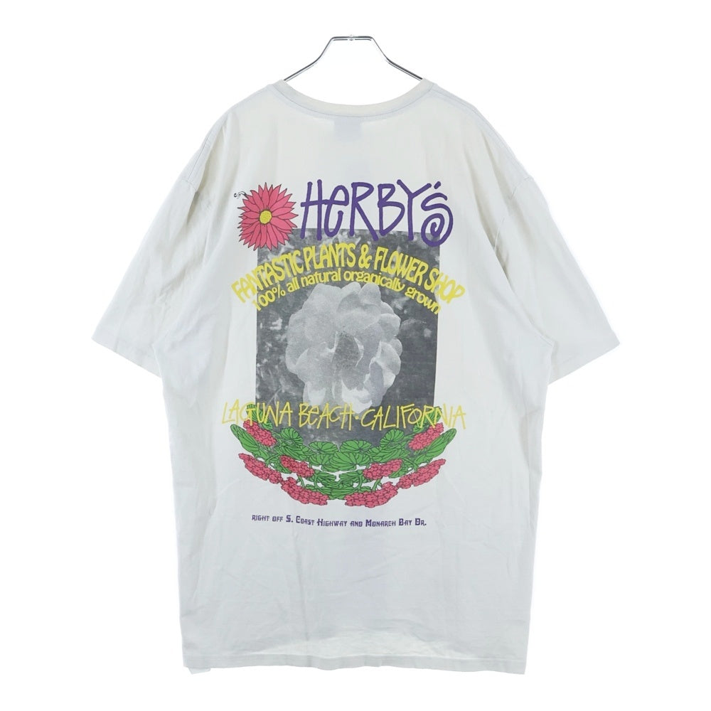 STUSSY(ステューシー) Herby's Dyed Tee クルーネック 両面プリント コットン 半袖 Tシャツ カットソー ホワイト