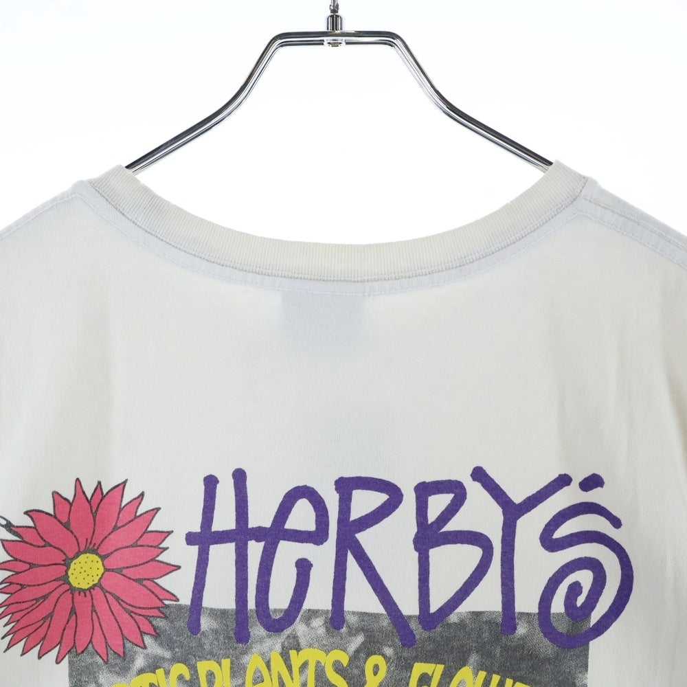 STUSSY(ステューシー) Herby's Dyed Tee クルーネック 両面プリント コットン 半袖 Tシャツ カットソー ホワイト