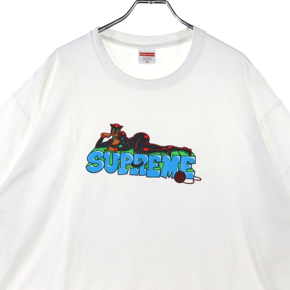 SUPREME(シュプリーム) 22AW Catwoman Tee キャットウーマン プリント クルーネック コットン 半袖 Tシャツ カットソー ホワイト