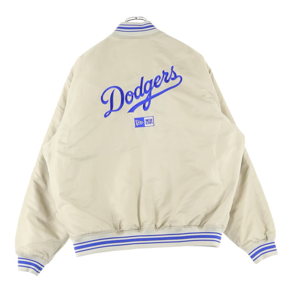 NEW ERA(ニューエラ) MLB Apparel ロサンゼルス ドジャース ロゴエンブロイダリー ナイロン バーシティ ジャケット ベージュ/ブルー 13755403