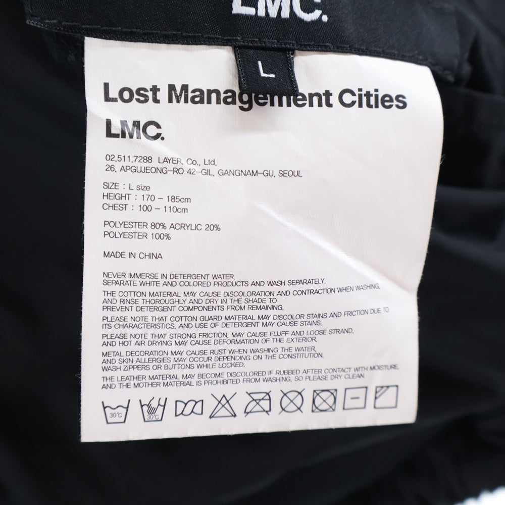 LMC(エルエムシー) FLEECE REVERSIBLE WP JACKET リバーシブル ジップアップ フリース ジャケット ブラック