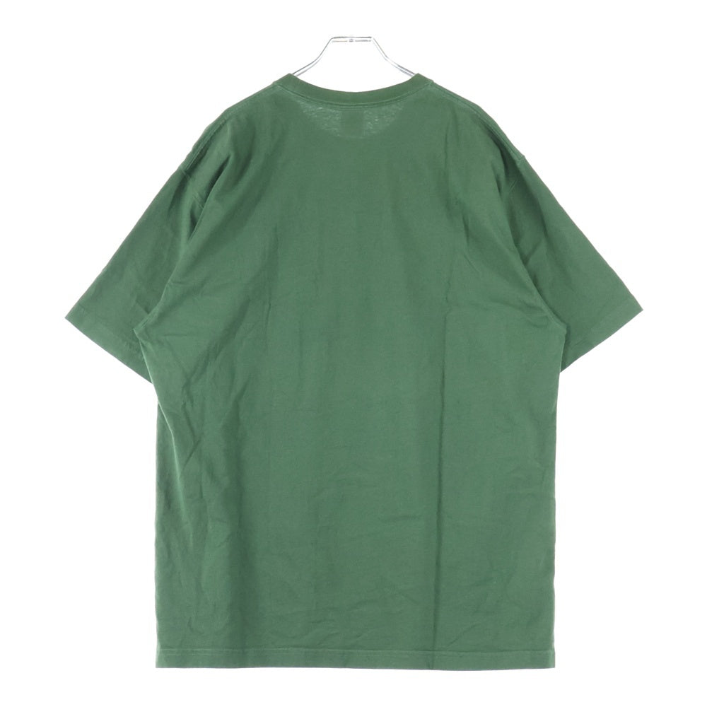 THE BLACK EYE PATCH(ブラックアイパッチ) 取扱注意 ロゴプリント クルーネック コットン 半袖 Tシャツ カットソー グリーン