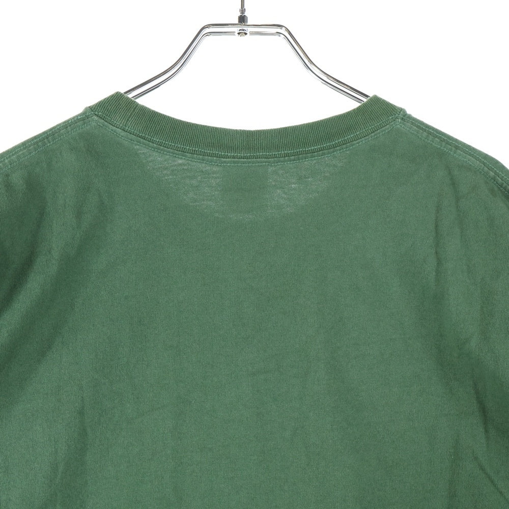 THE BLACK EYE PATCH(ブラックアイパッチ) 取扱注意 ロゴプリント クルーネック コットン 半袖 Tシャツ カットソー グリーン