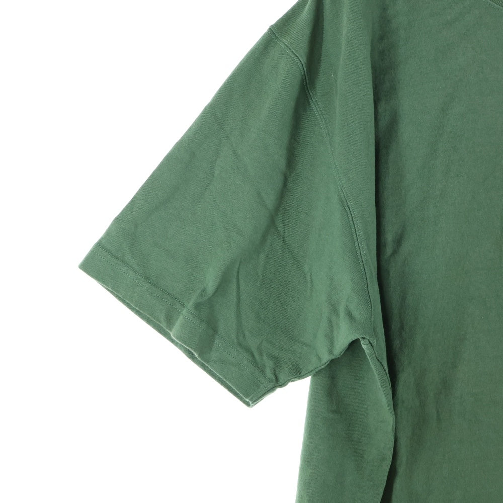 THE BLACK EYE PATCH(ブラックアイパッチ) 取扱注意 ロゴプリント クルーネック コットン 半袖 Tシャツ カットソー グリーン