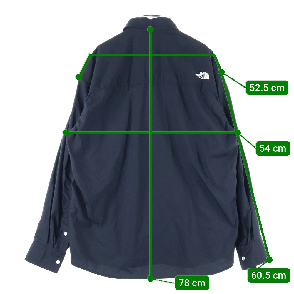 THE NORTH FACE(ザノースフェイス) L/S NUPTSE SHIRT ヌプシ ドットボタン ナイロン 長袖シャツ ブラック NR11961