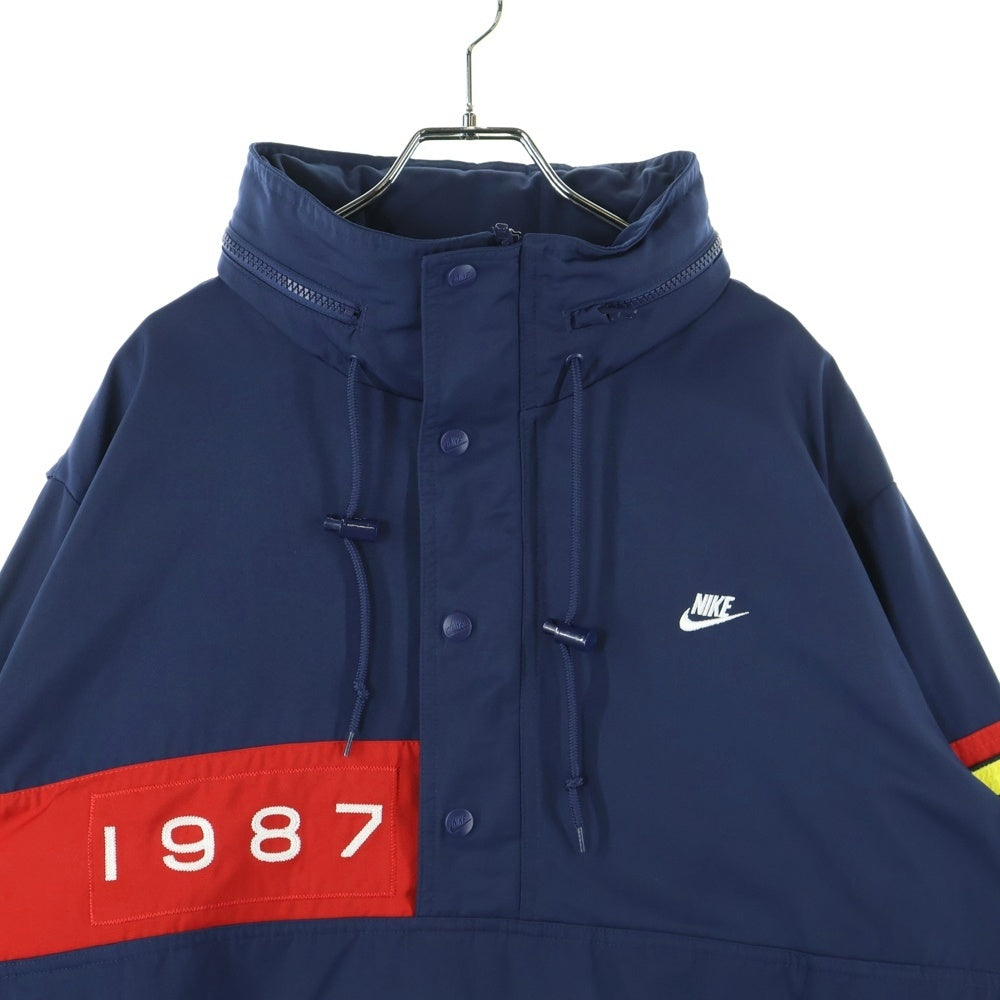 NIKE(ナイキ) RISE PACK REISSUE WALLIWAW WOVEN JACKET ライズ パック ウーブン ハーフジップ プルオーバー ジャケット ネイビー /レッド DA0367-410