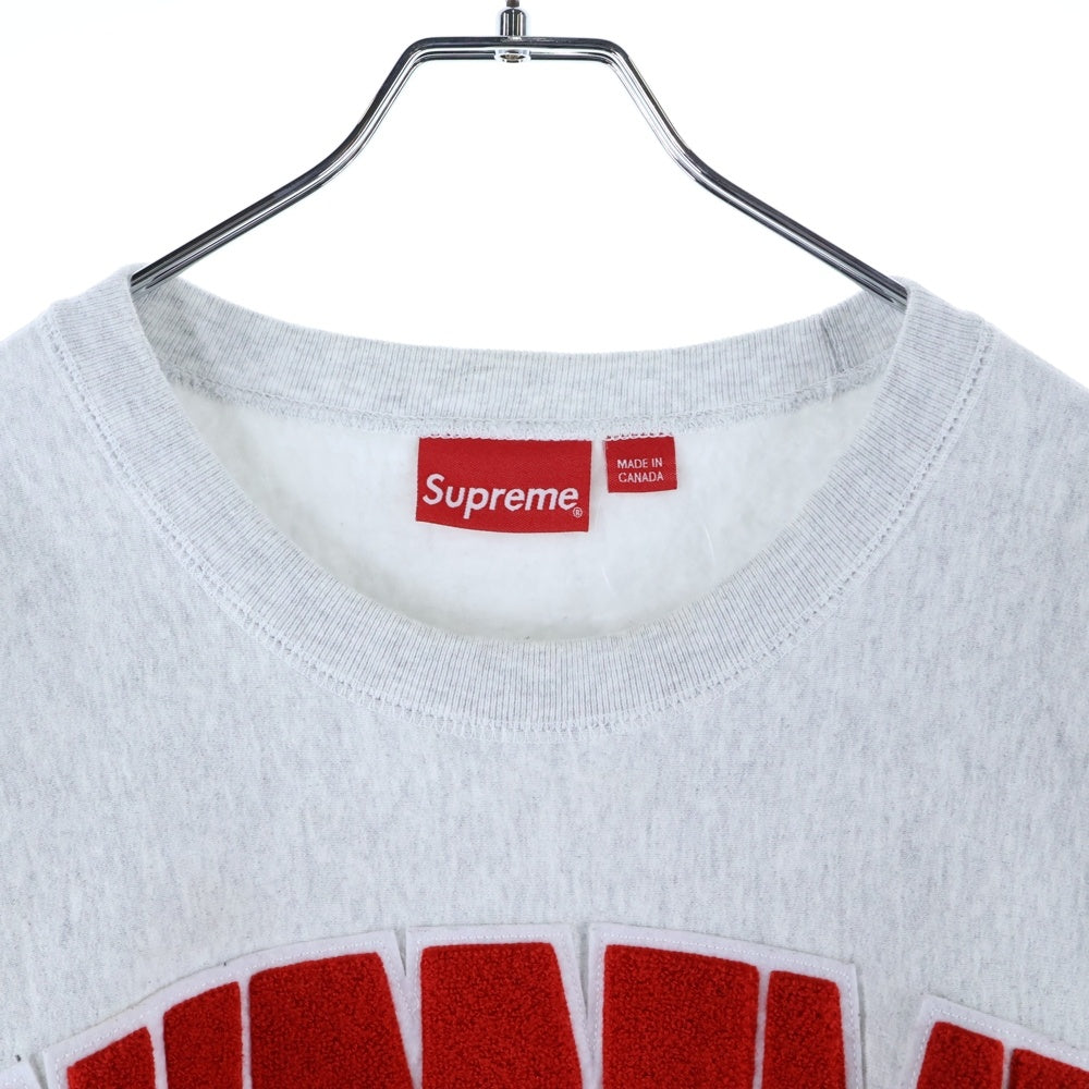 SUPREME(シュプリーム) 21AW Cities Arc Crewneck ビッグロゴ パイル パッチ クルーネック スエット トレーナー グレー